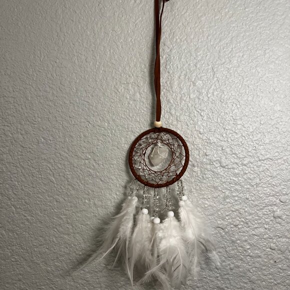 Eco friendly natural hand-crafted clear healing crystal windchime dreamcatcher - Picture 2 of 2